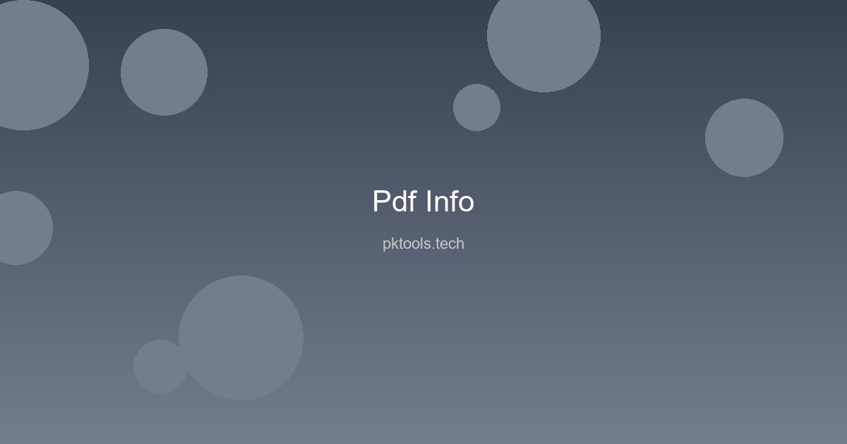 PDF Info Viewer displaying comprehensive metadata