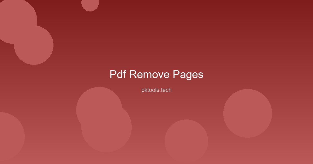 Pdf Remove Pages in action