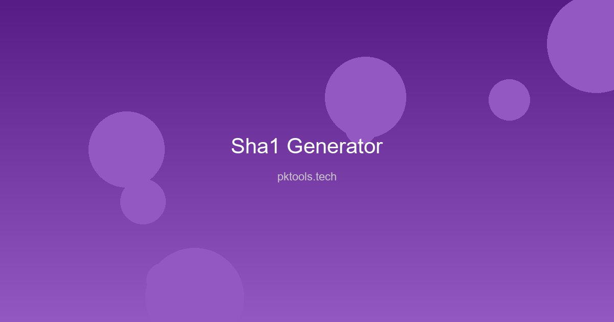 SHA-1 Generator computing hash