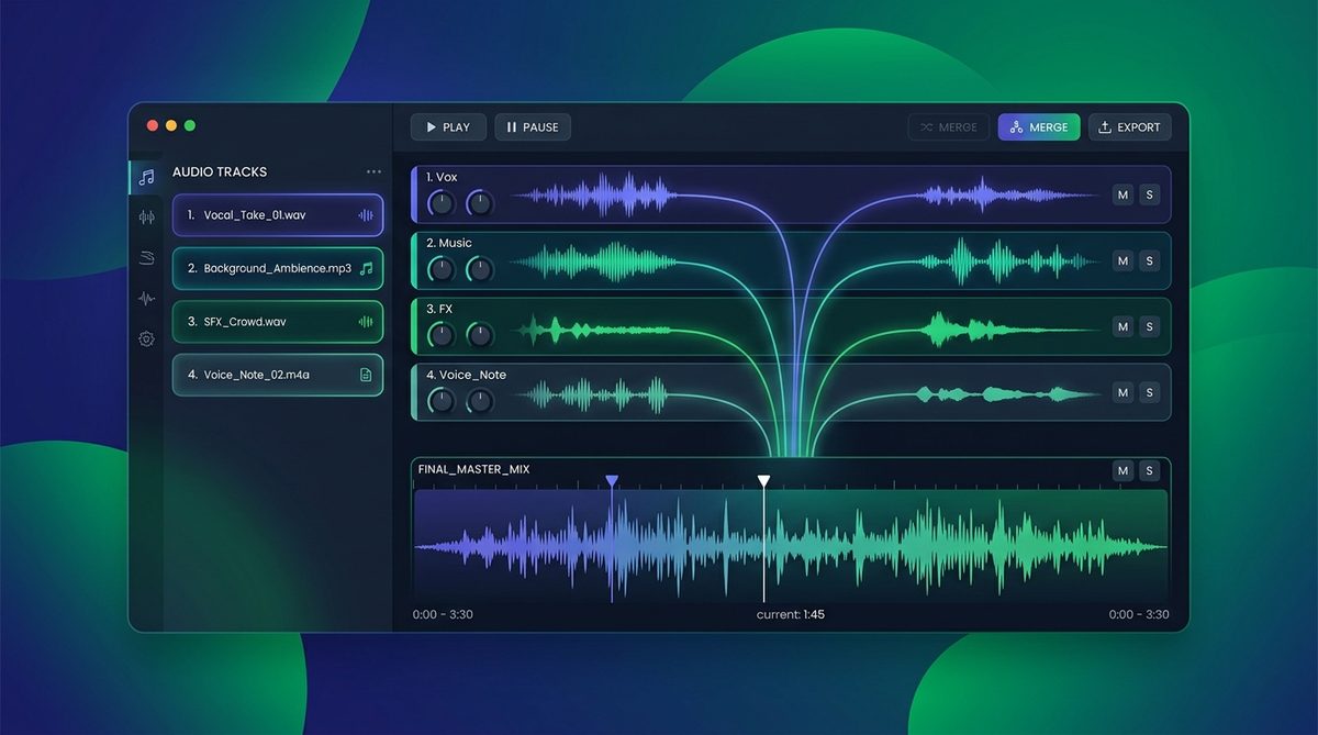 Voice Merger Audio Concatenation Graphic