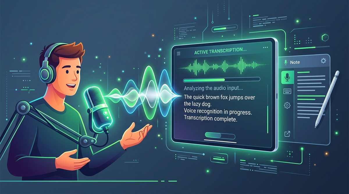 Voice to Text Speech Recognition Concept Graphic