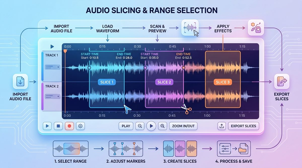 Audio Slicing Timeline Infographic